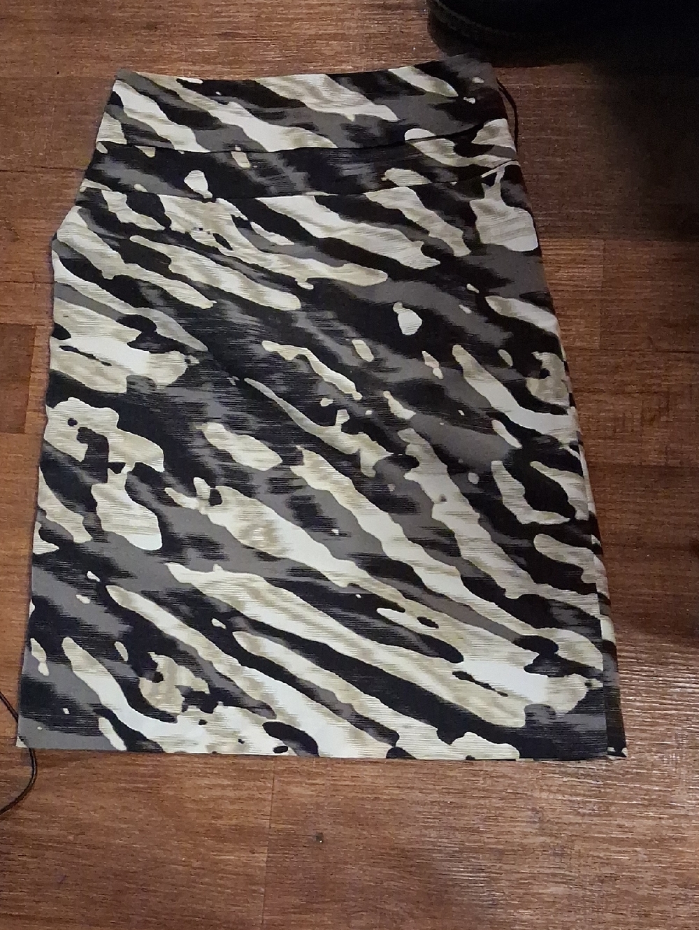 Worthington Zebra-Print Pencil Skirt in Black and Cream